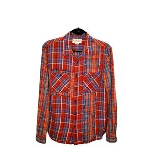 Red Plaid Frayed Button Down | Ralph Lauren | Medium